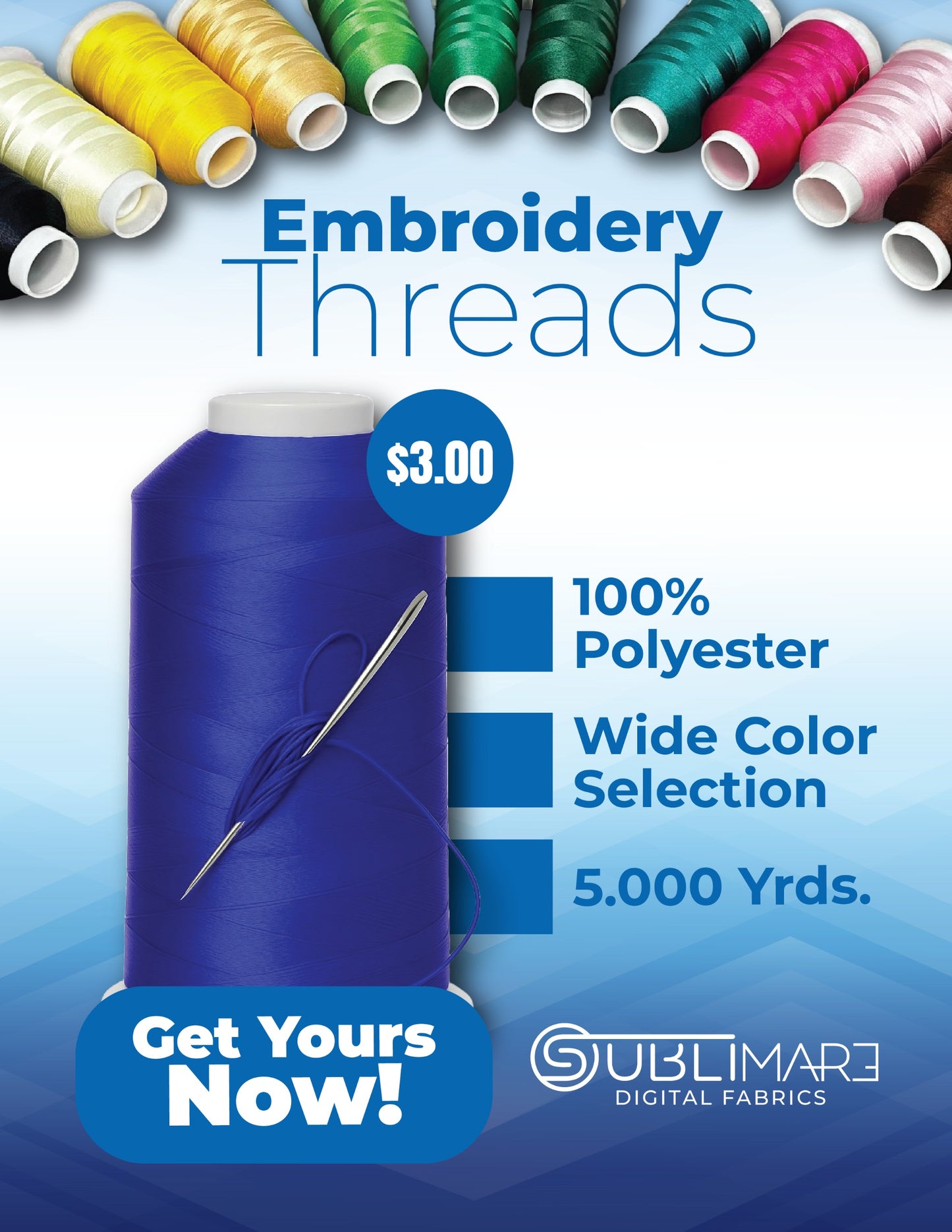 EMBROIDERY THREAD 100%POLYESTER