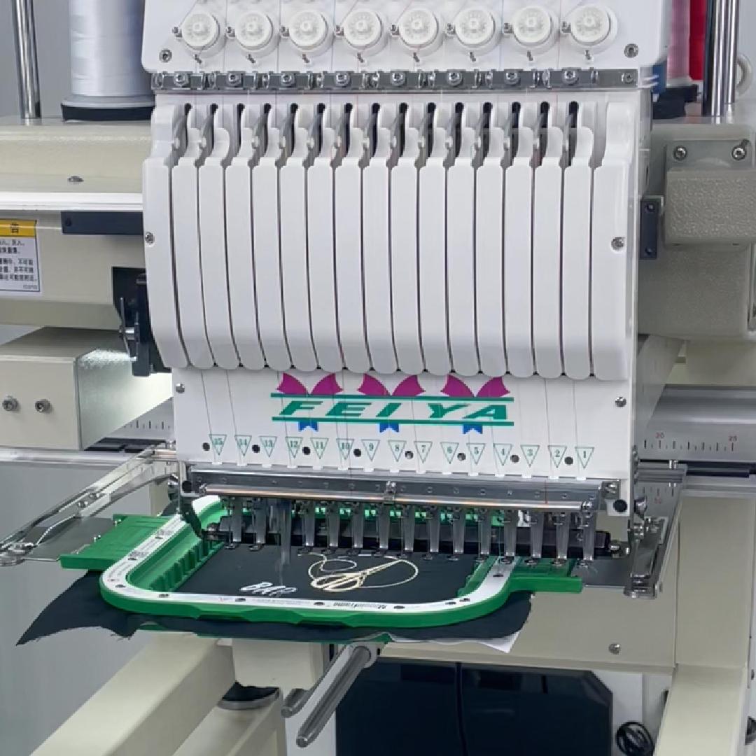 Embroidery machine with 'FEIYA' branding on a white background