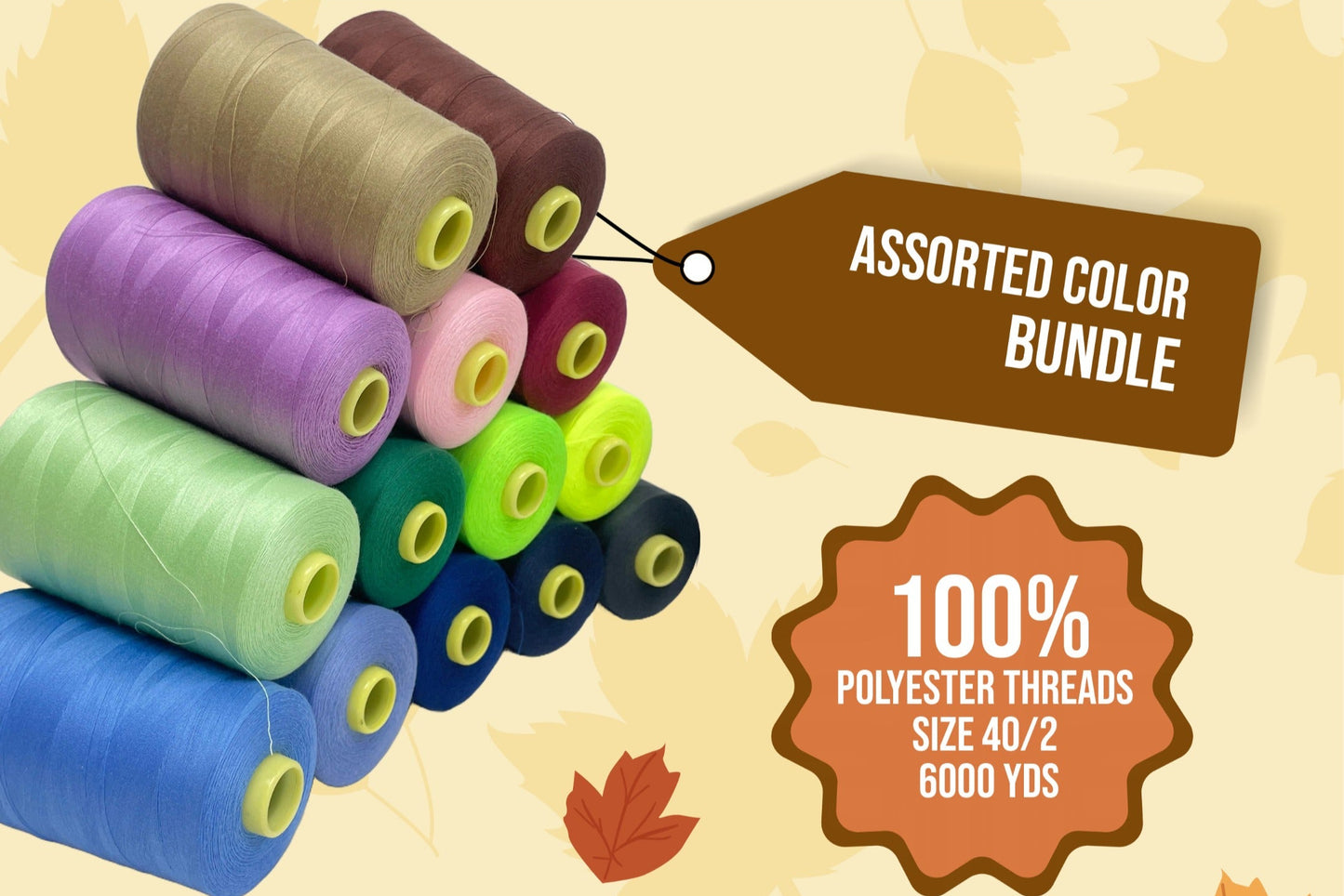 100% POLYESTER SEWING THREAD (12CONES)