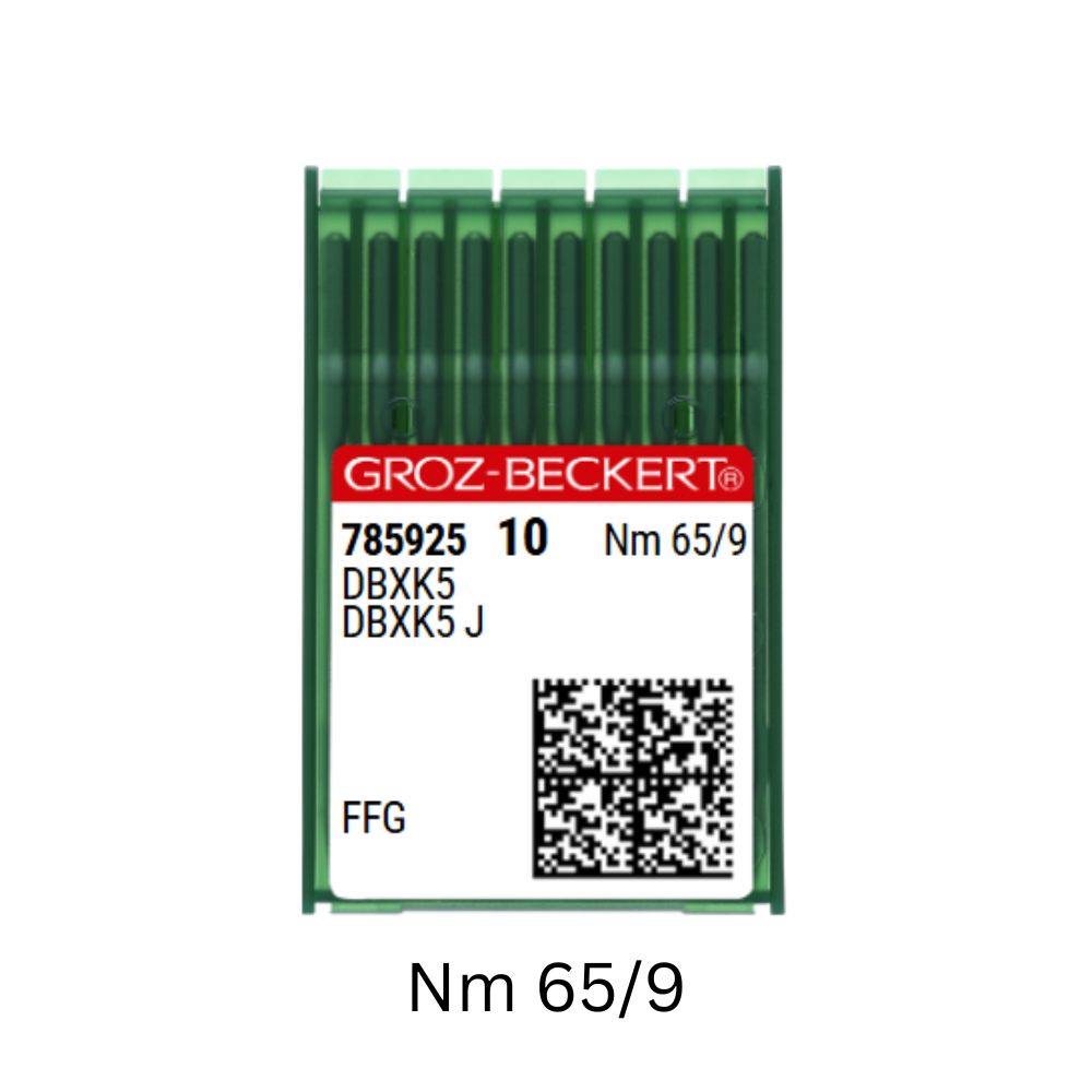 Groz-Beckert  65/9 needle package with green needles on a white background