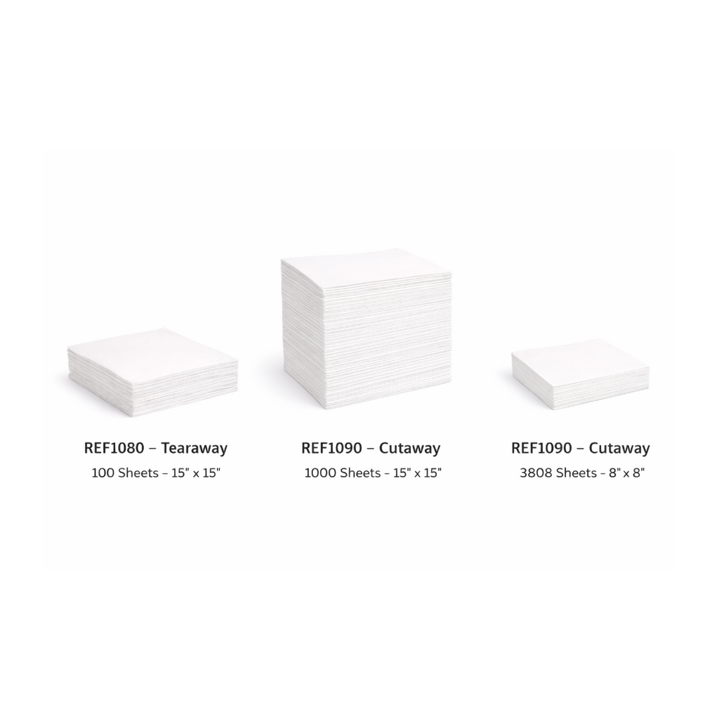 Backing Fabric Sheets – Embroidery Stabilizers | Tearaway & Cutaway (Pre-Cut Sheets)