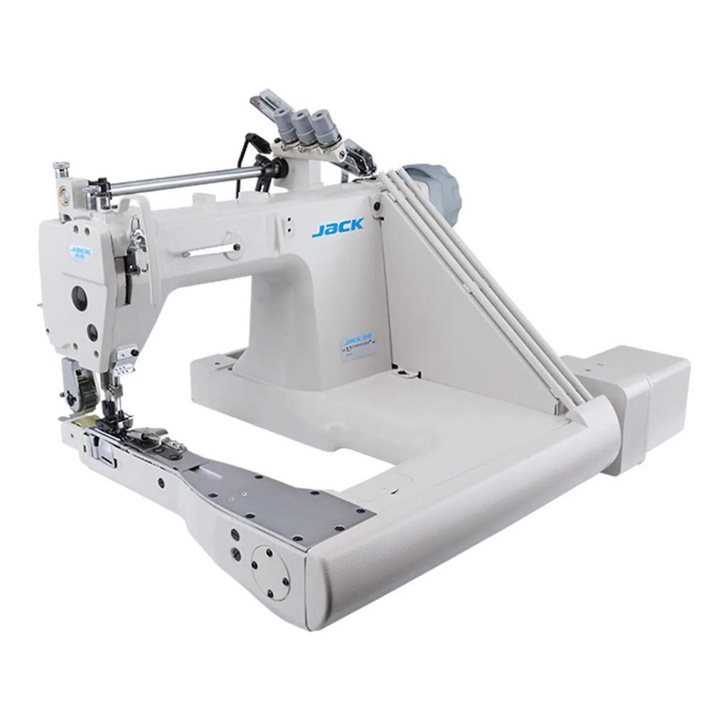 JACKJK-T9270D-12-2PL-Q_1-4 White sewing machine with 'JACK' branding on a white background