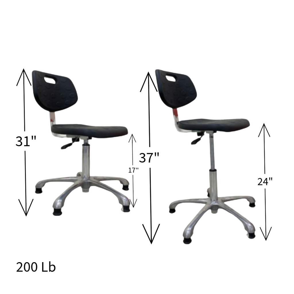 Black Operator Chair – Adjustable Industrial Work Chair (200 lb Capacity)