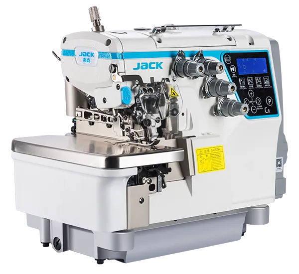 Jack overlock sewing machine on a white background