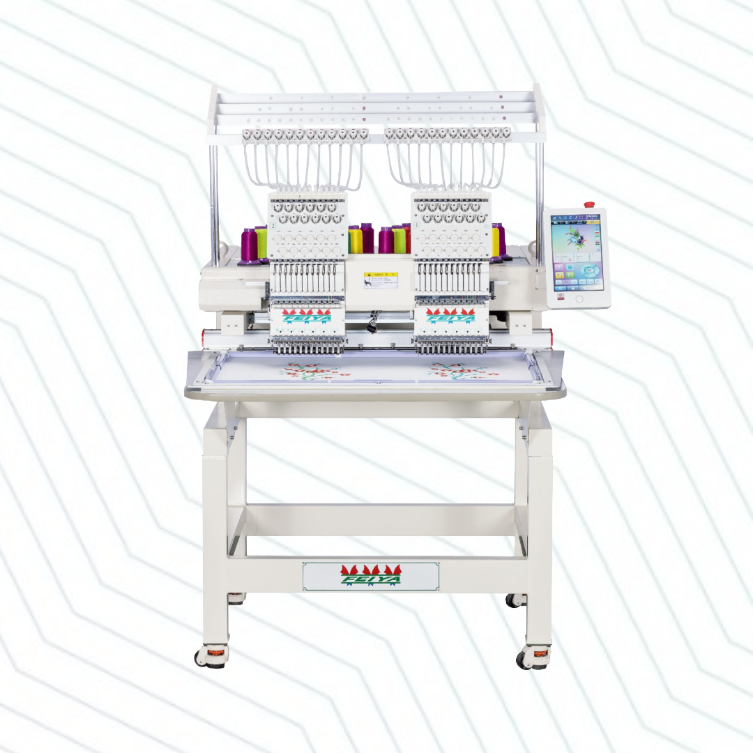 Feiya 2 head 15 needles each embroidery machine with lcd control pannel with multiple color threads 